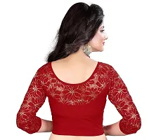 Elegant Red Cotton Blend Solid Stitched Blouse For Women-thumb1