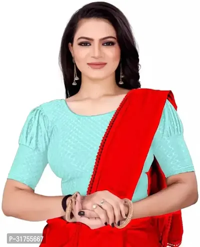 Stylish Turquoise Cotton Blend Blouses For Women