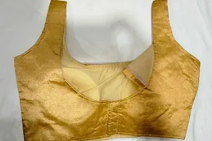 Elegant Golden Art Silk Solid Stitched Blouse For Women-thumb1