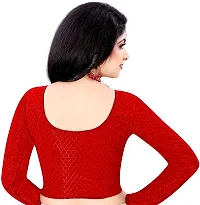 Elegant Red Cotton Blend Solid Stitched Blouse For Women-thumb1