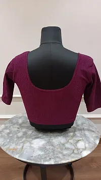 Elegant Purple Lycra Solid Stitched Blouse For Women-thumb1