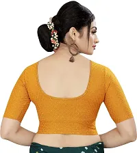 Elegant Orange Cotton Blend Solid Stitched Blouse For Women-thumb1