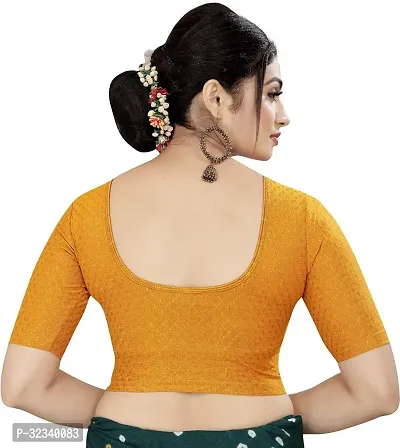 Elegant Orange Cotton Blend Solid Stitched Blouse For Women-thumb2