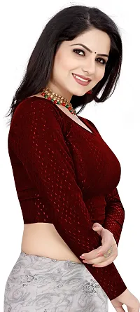 Stylish Maroon Cotton Blend Blouses For Women-thumb2