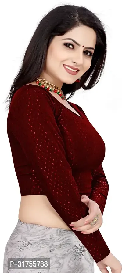 Stylish Maroon Cotton Blend Blouses For Women-thumb3