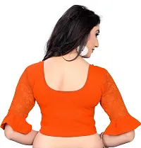 Stylish Orange Cotton Blend Blouses For Women-thumb1