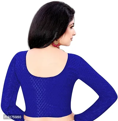 Stylish Blue Cotton Blend Blouses For Women-thumb2