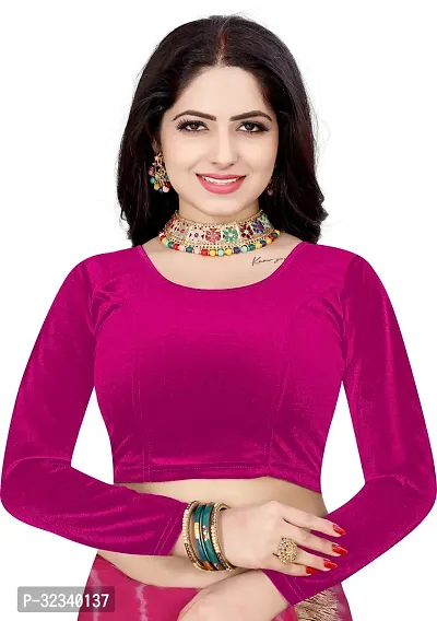 Elegant Pink Cotton Blend Solid Stitched Blouse For Women