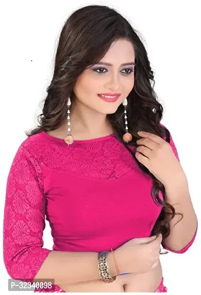 Elegant Pink Cotton Blend Solid Stitched Blouse For Women-thumb0