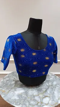 Stylish Blue Velvet Blouses For Women-thumb2