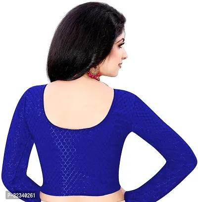 Elegant Blue Cotton Blend Solid Stitched Blouse For Women-thumb2