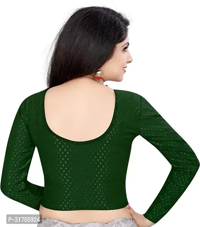 Stylish Green Cotton Blend Blouses For Women-thumb2