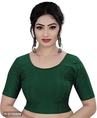 Stylish Green Cotton Blend Blouses For Women-thumb0