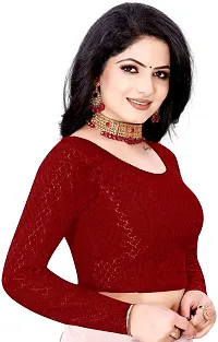 Stylish Maroon Cotton Blend Blouses For Women-thumb2