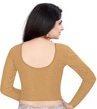 Elegant Golden Cotton Blend Solid Stitched Blouse For Women-thumb1