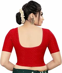 Elegant Red Cotton Blend Solid Stitched Blouse For Women-thumb1