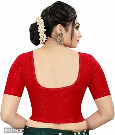 Elegant Red Cotton Blend Solid Stitched Blouse For Women-thumb2