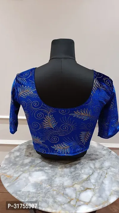 Stylish Blue Velvet Blouses For Women-thumb2