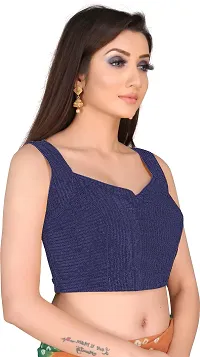 Stylish Navy Blue Art Silk Blouses For Women-thumb2