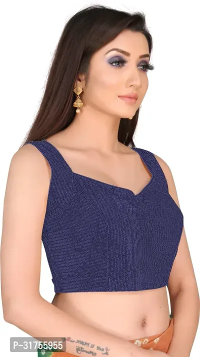 Stylish Navy Blue Art Silk Blouses For Women-thumb3