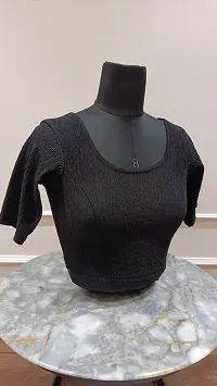 Stylish Black Cotton Blend Blouses For Women-thumb3