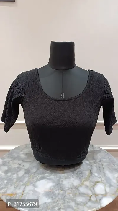 Stylish Black Cotton Blend Blouses For Women