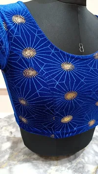 Stylish Blue Velvet Blouses For Women-thumb3