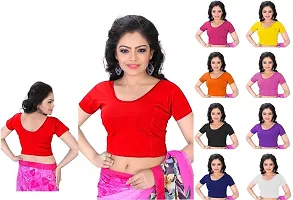 Stylish Orange Cotton Blend Blouses For Women-thumb2