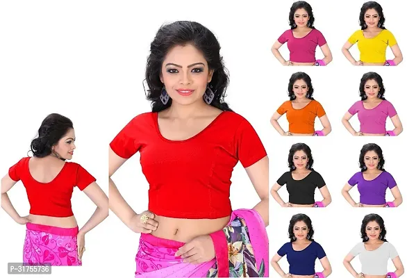 Stylish Orange Cotton Blend Blouses For Women-thumb3