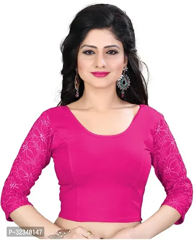 Elegant Pink Cotton Blend Solid Stitched Blouse For Women