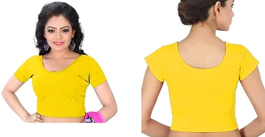 Stylish Yellow Cotton Blend Blouses For Women-thumb2