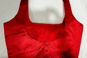 Elegant Red Art Silk Solid Stitched Blouse For Women-thumb1