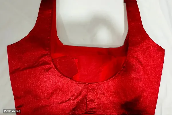 Elegant Red Art Silk Solid Stitched Blouse For Women-thumb2