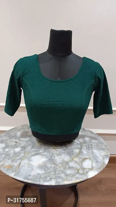 Stylish Green Cotton Blend Blouses For Women-thumb0