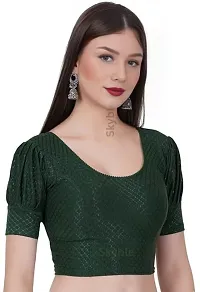 Stylish Green Cotton Blend Blouses For Women-thumb2