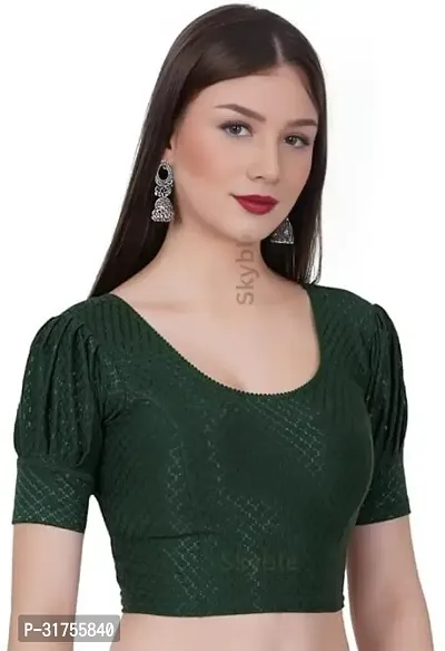 Stylish Green Cotton Blend Blouses For Women-thumb3