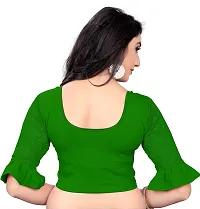 Elegant Green Cotton Blend Solid Stitched Blouse For Women-thumb1