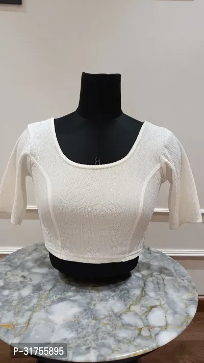 Stylish White Cotton Blend Blouses For Women