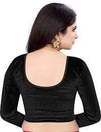 Elegant Black Cotton Blend Solid Stitched Blouse For Women-thumb1