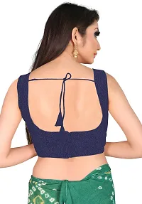 Stylish Navy Blue Art Silk Blouses For Women-thumb1