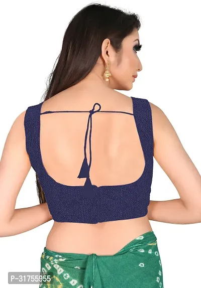 Stylish Navy Blue Art Silk Blouses For Women-thumb2