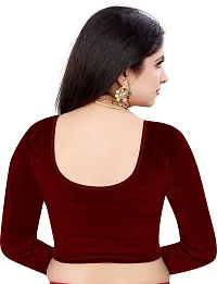 Elegant Maroon Cotton Blend Solid Stitched Blouse For Women-thumb1