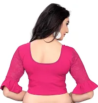 Elegant Pink Cotton Blend Solid Stitched Blouse For Women-thumb1