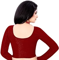 Stylish Maroon Cotton Blend Blouses For Women-thumb1