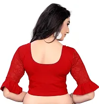 Elegant Red Cotton Blend Solid Stitched Blouse For Women-thumb1