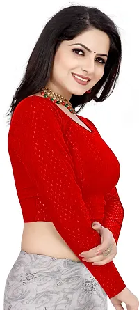 Stylish Red Cotton Blend Blouses For Women-thumb2