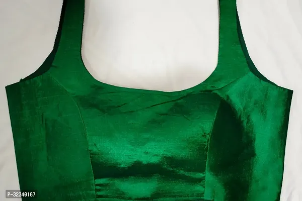 Elegant Green Art Silk Solid Stitched Blouse For Women