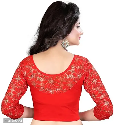 Stylish Red Cotton Blend Blouses For Women-thumb2