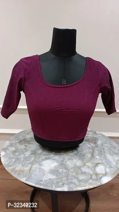 Elegant Purple Lycra Solid Stitched Blouse For Women