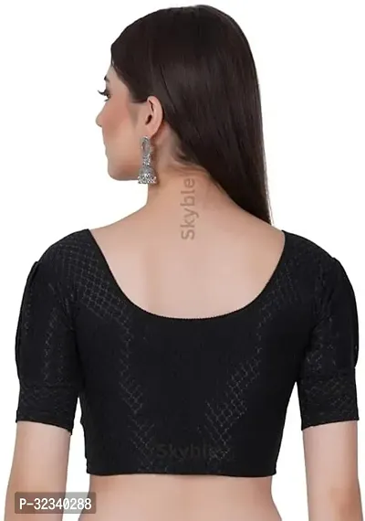 Elegant Black Cotton Blend Solid Stitched Blouse For Women-thumb2